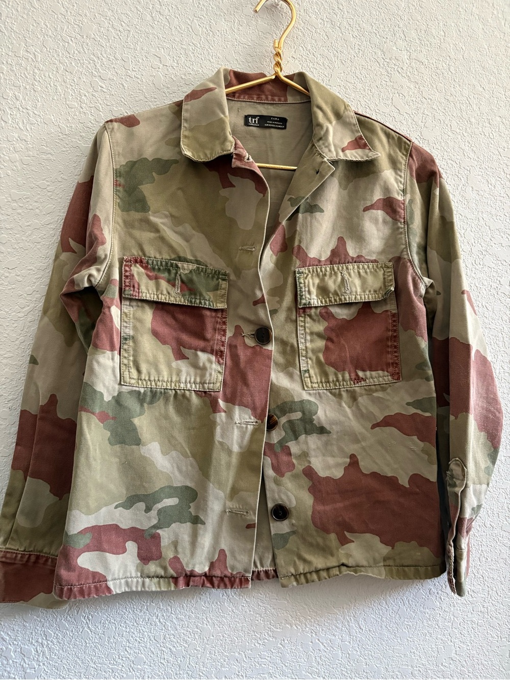 Zara trf  Olive Green  Camouflage Jacket
